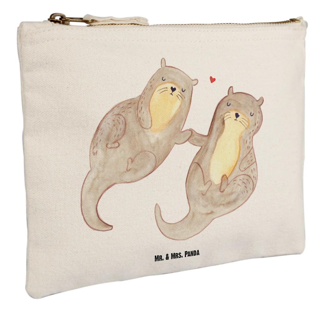 Make-up bag otter holding hands otter, marten, sea otter, European otter, water mammal, aquatic animal, baby otter, predator, water, otter gifts, animal lover, gift ideas for animal lovers, animal, mammal, water animal, gifts for people in love, Otter Sea Otter Lake Otter