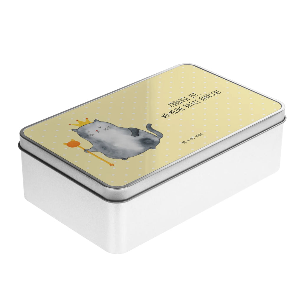 Metalowa puszka kot Król Kot, motyw kotów, miłośnik kotów, dekoracje z kotami, przyjaciel kotów, entuzjasta kotów, produkty dla kotów, artykuły dla kotów, akcesoria dla kotów, pamiątki z kotami, produkty dla miłośników kotów, motywy kotów