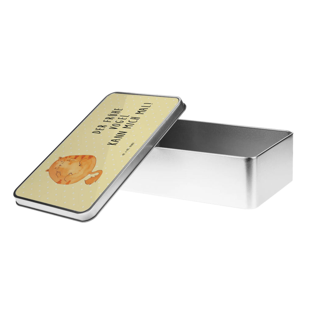 Metalowa puszka Kot ranny ptaszek Kot, motyw kotów, miłośnik kotów, dekoracje z kotami, przyjaciel kotów, entuzjasta kotów, produkty dla kotów, artykuły dla kotów, akcesoria dla kotów, pamiątki z kotami, produkty dla miłośników kotów, motywy kotów