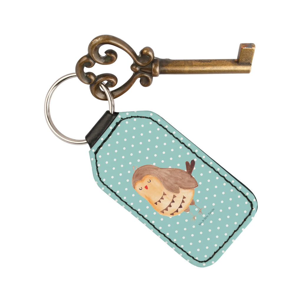 Rectangular key ring Owl Satisfied lucky charm, key ring, bag pendant, keychain, pendant, owl, forest animal, bird, nocturnal, gift ideas, birthday present, illustrated, funny, romantic gift, owl decor, Owl saying, Saying beautiful, Wedding anniversary gift, Romantic, Owl, Pun funny, Love saying, Owl deco