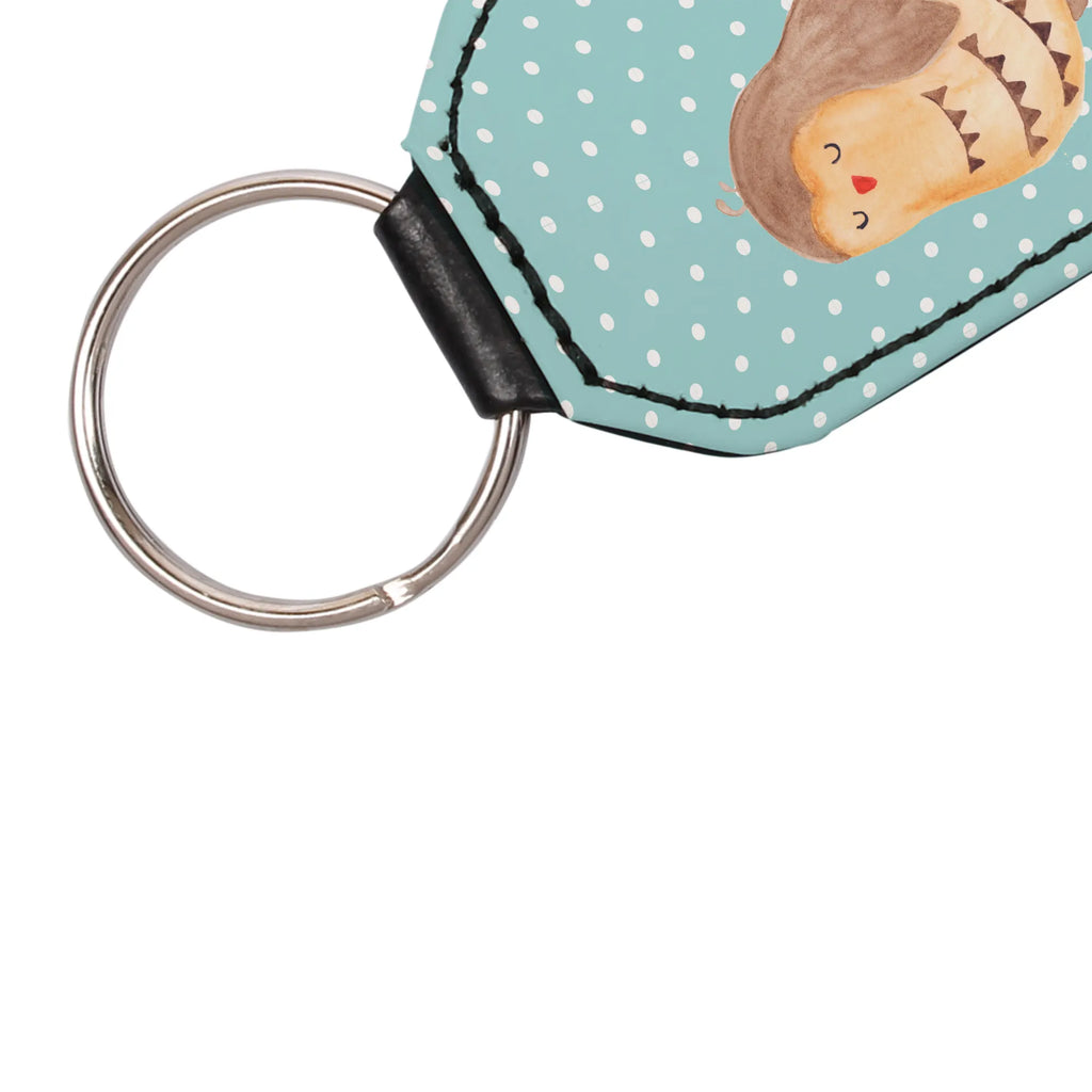Rectangular key ring Owl Satisfied lucky charm, key ring, bag pendant, keychain, pendant, owl, forest animal, bird, nocturnal, gift ideas, birthday present, illustrated, funny, romantic gift, owl decor, Owl saying, Saying beautiful, Wedding anniversary gift, Romantic, Owl, Pun funny, Love saying, Owl deco