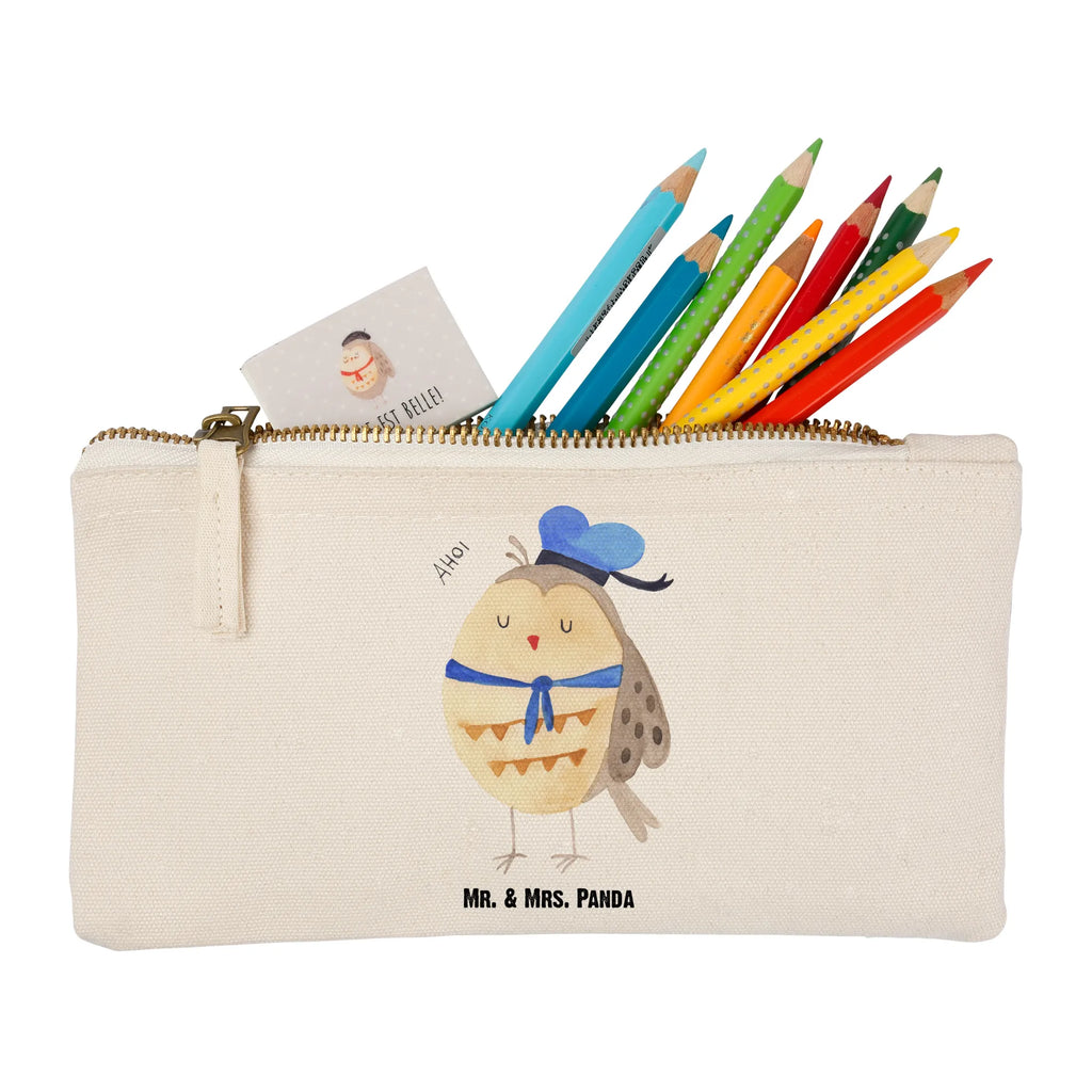 Schminktasche Eule Matrose Schlampermäppchen, Kosmetikbeutel, Schminkbeutel, aufbewahrungsbeutel, utensilientasche, Stiftemäppchen, Mäppchen, beauty tasche, Etui, Waschbeutel, Schminktasche, Federmappe, aufbewahrungstasche, toiletry bag, Kulturbeutel, kosmetiktäschchen, Schminktäschchen, Kosmetiktasche, Kulturtasche, pencil case, pinsel tasche, Waschtasche, beauty case, Eule, Wortspiel Lustig, Eule Deko, Matrose, Owl, Ehe, Hochzeitstag Geschenk, Eule Spruch, Heimathafen, Freundin, Seefahrer