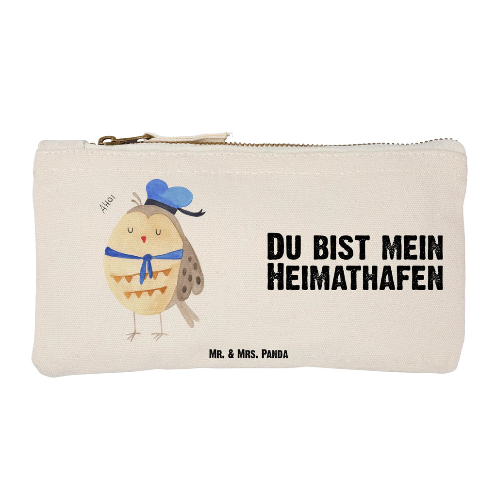 Schminktasche Eule Matrose Schlampermäppchen, Kosmetikbeutel, Schminkbeutel, aufbewahrungsbeutel, utensilientasche, Stiftemäppchen, Mäppchen, beauty tasche, Etui, Waschbeutel, Schminktasche, Federmappe, aufbewahrungstasche, toiletry bag, Kulturbeutel, kosmetiktäschchen, Schminktäschchen, Kosmetiktasche, Kulturtasche, pencil case, pinsel tasche, Waschtasche, beauty case, Eule, Wortspiel Lustig, Eule Deko, Matrose, Owl, Ehe, Hochzeitstag Geschenk, Eule Spruch, Heimathafen, Freundin, Seefahrer