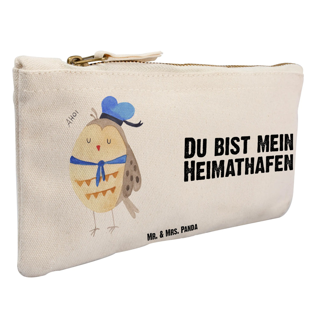 Schminktasche Eule Matrose Schlampermäppchen, Kosmetikbeutel, Schminkbeutel, aufbewahrungsbeutel, utensilientasche, Stiftemäppchen, Mäppchen, beauty tasche, Etui, Waschbeutel, Schminktasche, Federmappe, aufbewahrungstasche, toiletry bag, Kulturbeutel, kosmetiktäschchen, Schminktäschchen, Kosmetiktasche, Kulturtasche, pencil case, pinsel tasche, Waschtasche, beauty case, Eule, Wortspiel Lustig, Eule Deko, Matrose, Owl, Ehe, Hochzeitstag Geschenk, Eule Spruch, Heimathafen, Freundin, Seefahrer