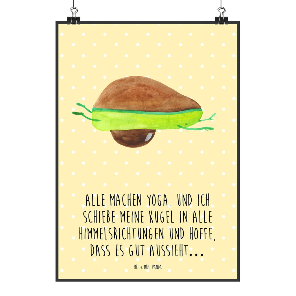 Poster Avocado Yoga Bild für Wand, Plakat, Wandbild, kunst für die wand, wanddruck, Mr. & Mrs. Panda Poster, Wandposter, wandkunst, kunstposter, Bild, Wanddeko Bild, Wandschmuck, kunstdruck poster, Deko Bild, Posterdruck, Designposter, grafikposter, Wanddekoration, wanddeko, drucke, Kunstdruck, Poster, Gesund, Vegan, Veggie, Avocado, Avocado Yoga Vegan