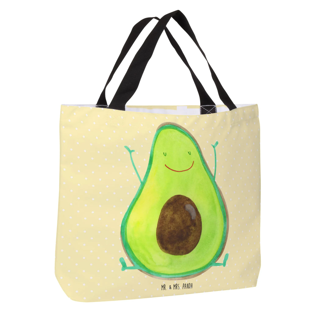 Shopper Avocado Glücklich XL, Ausflug, Strandtasche, Einkaufsbeutel, Alltagstasche, Beutel, XXL Tasche, Freizeittasche, Schultertasche, Schultasche, Einkaufstasche, Tragebeutel, Shopper, Tüte, Stofftasche, Schulbeutel, Avocado, Vegan, Veggie, Gesund, Chaos