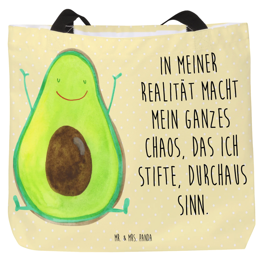 Shopper Avocado Glücklich XL, Ausflug, Strandtasche, Einkaufsbeutel, Alltagstasche, Beutel, XXL Tasche, Freizeittasche, Schultertasche, Schultasche, Einkaufstasche, Tragebeutel, Shopper, Tüte, Stofftasche, Schulbeutel, Avocado, Vegan, Veggie, Gesund, Chaos