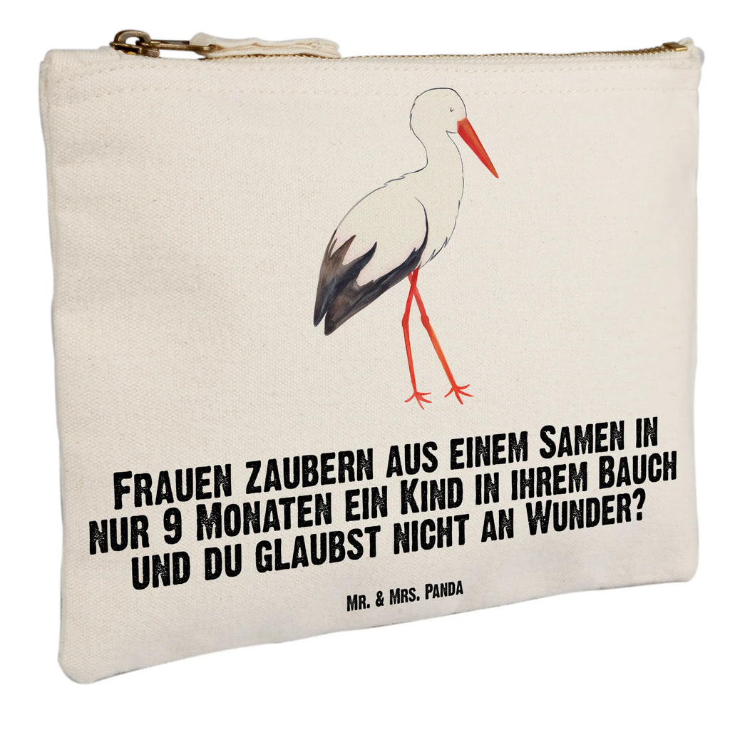 Make-up bag Stork Waschtasche, toiletry bag, Etui, Kosmetikbeutel, Schlampermäppchen, Schminktäschchen, Stiftemäppchen, aufbewahrungstasche, beauty tasche, Waschbeutel, kosmetiktäschchen, Kosmetiktasche, pinsel tasche, utensilientasche, beauty case, Schminktasche, Federmappe, aufbewahrungsbeutel, Mäppchen, Schminkbeutel, Kulturtasche, Kulturbeutel, pencil case, Lustige Sprüche, Tiermotive, Tiere, Gute Laune, Storch, Geburt, Mutter Werden, Schwangerschaft, Baby, Schwanger, Störche, Babybauch, Mutter, Mütter