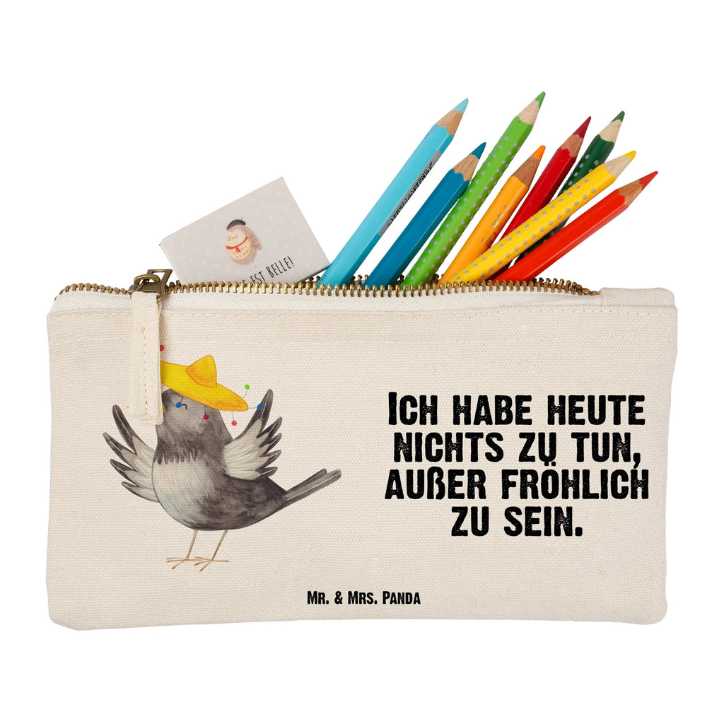Make-up bag Crow sombrero aufbewahrungsbeutel, beauty case, kosmetiktäschchen, Schminkbeutel, Kulturtasche, Schlampermäppchen, Kosmetiktasche, Schminktasche, Kosmetikbeutel, Mäppchen, Kulturbeutel, beauty tasche, aufbewahrungstasche, toiletry bag, utensilientasche, pencil case, Etui, Waschbeutel, Waschtasche, Federmappe, Stiftemäppchen, Schminktäschchen, pinsel tasche, Lustige Sprüche, Tiermotive, Tiere, Gute Laune, Motivation, Glück Spruch, Rabe, Vogel, Elster, Fröhlich sein, Froh, Spruch Positiv, Vögel, glücklich sein