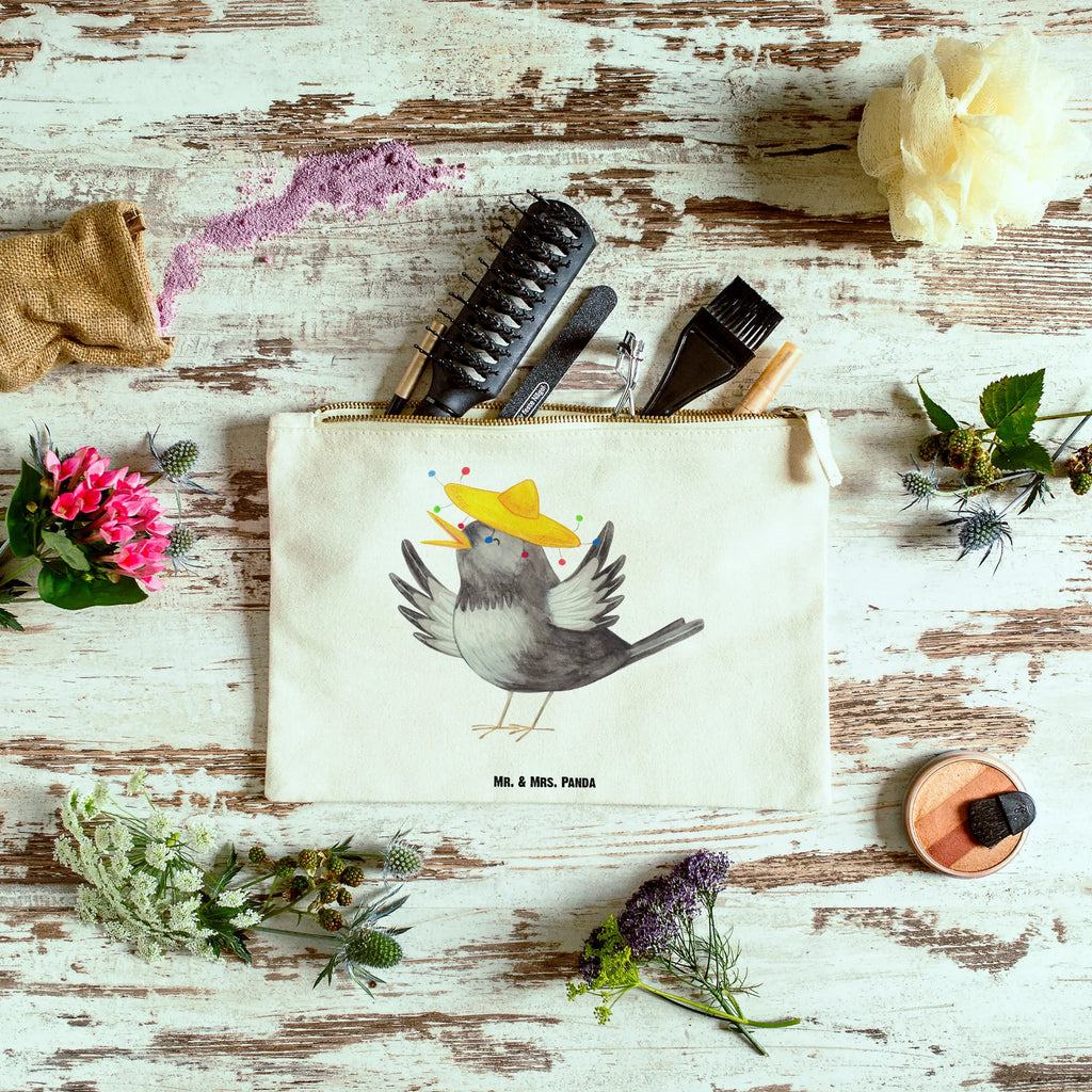 Make-up bag Crow sombrero aufbewahrungsbeutel, beauty case, kosmetiktäschchen, Schminkbeutel, Kulturtasche, Schlampermäppchen, Kosmetiktasche, Schminktasche, Kosmetikbeutel, Mäppchen, Kulturbeutel, beauty tasche, aufbewahrungstasche, toiletry bag, utensilientasche, pencil case, Etui, Waschbeutel, Waschtasche, Federmappe, Stiftemäppchen, Schminktäschchen, pinsel tasche, Lustige Sprüche, Tiermotive, Tiere, Gute Laune, Motivation, Glück Spruch, Rabe, Vogel, Elster, Fröhlich sein, Froh, Spruch Positiv, Vögel, glücklich sein