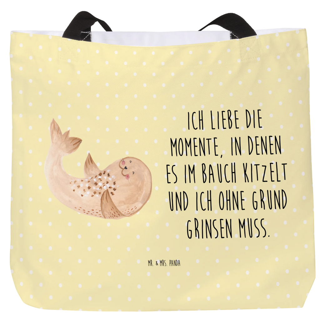 Shopper Robbe Liegen XL, XXL Tasche, Stofftasche, Alltagstasche, Einkaufsbeutel, Tüte, Schulbeutel, Beutel, Schultertasche, Schultasche, Ausflug, Shopper, Strandtasche, Tragebeutel, Freizeittasche, Einkaufstasche, Lustige Sprüche, Tiere, Tiermotive, Gute Laune, Robben, Meerestier, Robbe, Lachen, Freude, Nordsee, Strand, Ostsee, Seehund