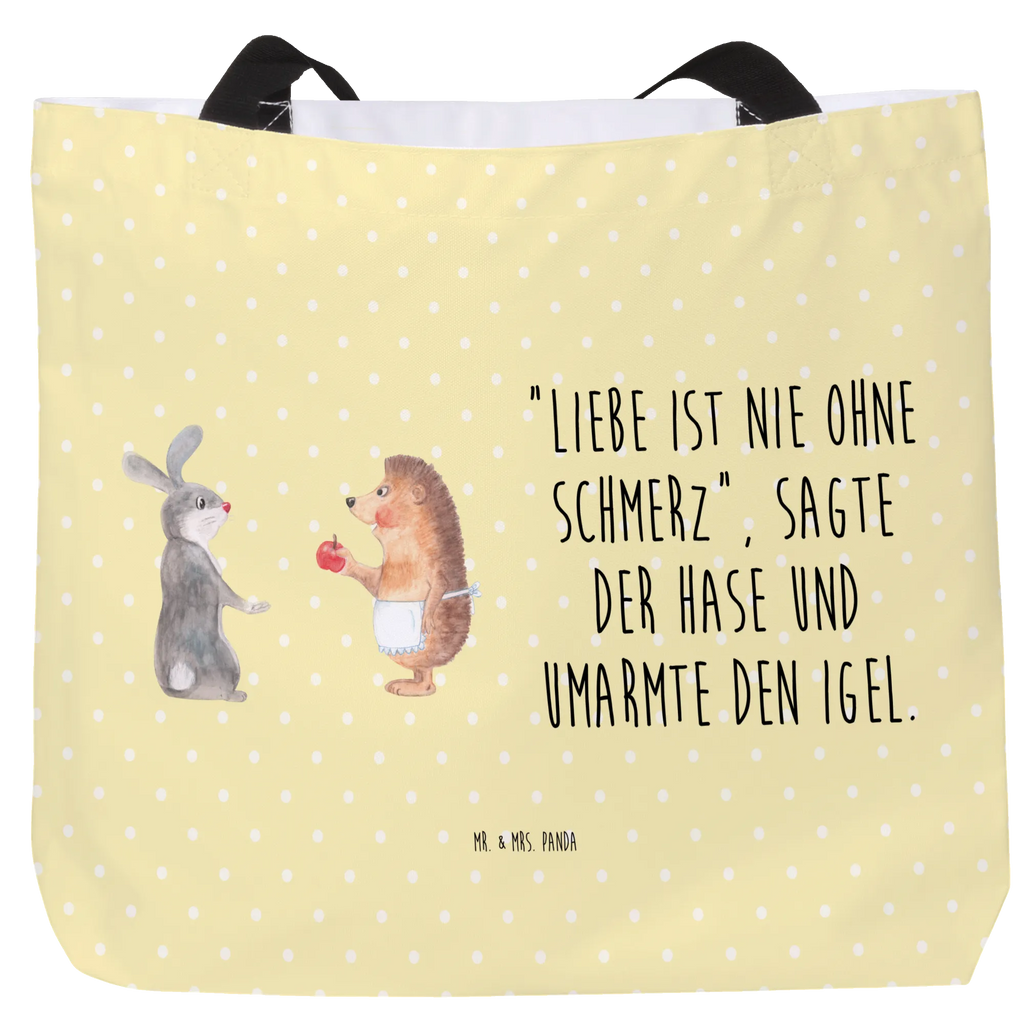 Shopper Hare Hedgehog Freizeittasche, Shopper, Einkaufsbeutel, Einkaufstasche, Alltagstasche, Tragebeutel, Schulbeutel, Tasche, Beutel, Strandtasche, Schultasche, Tiermotive, Gute Laune, lustige Sprüche, Tiere, Liebeskummer Geschenk, Liebe Spruch, Spruch romantisch, Trösten, Trennungsschmerz, Igel, Igel und Hase, Hase, Herzschmerz