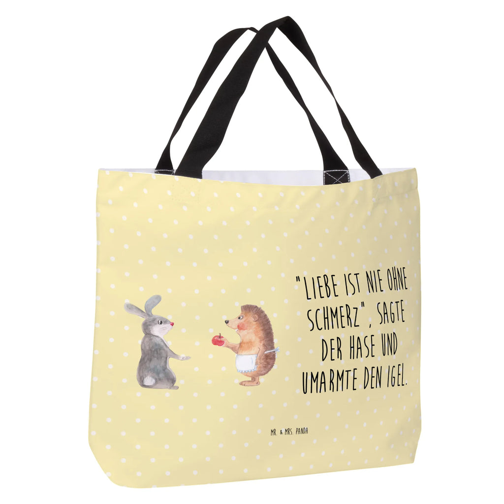 Shopper Hare Hedgehog Freizeittasche, Shopper, Einkaufsbeutel, Einkaufstasche, Alltagstasche, Tragebeutel, Schulbeutel, Tasche, Beutel, Strandtasche, Schultasche, Tiermotive, Gute Laune, lustige Sprüche, Tiere, Liebeskummer Geschenk, Liebe Spruch, Spruch romantisch, Trösten, Trennungsschmerz, Igel, Igel und Hase, Hase, Herzschmerz