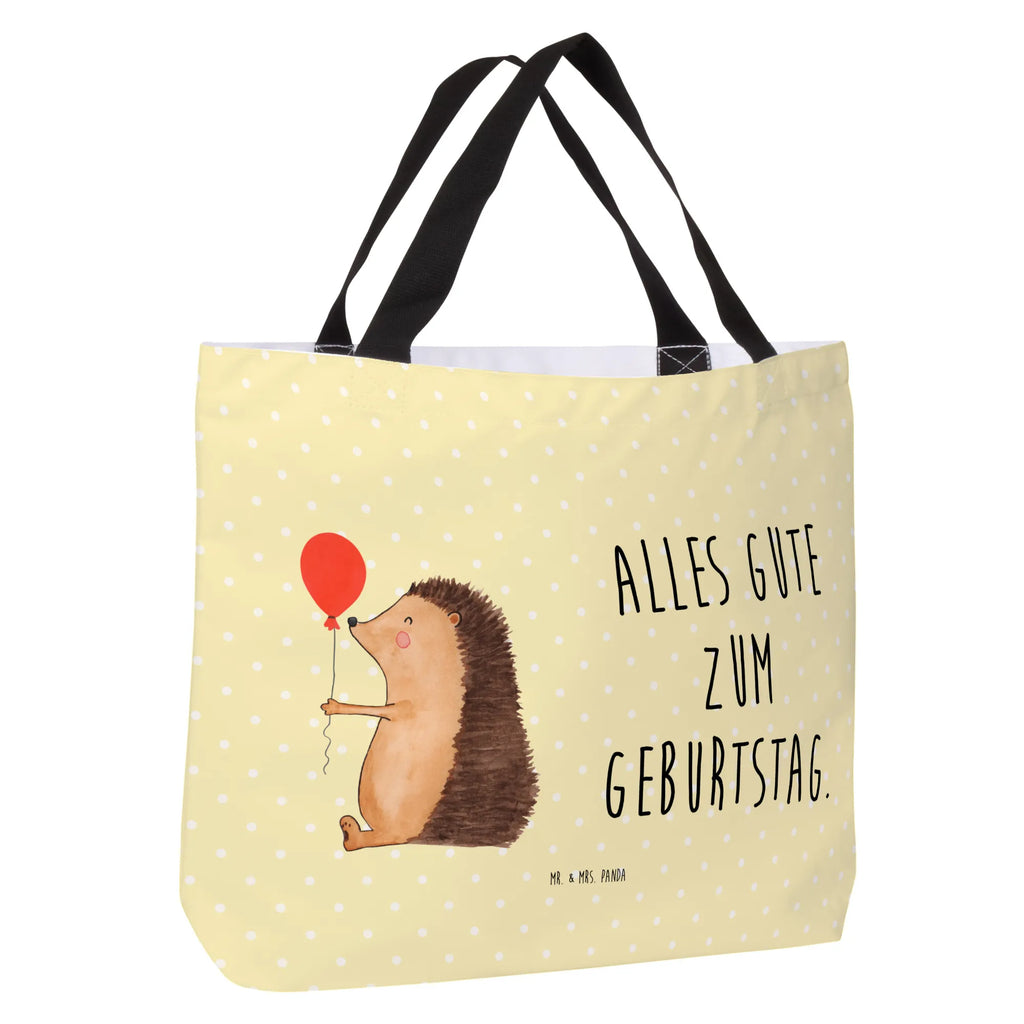 Shopper Igel Luftballon Ausflug, Beutel, Strandtasche, Tragebeutel, Einkaufstasche, Stofftasche, Shopper, Einkaufsbeutel, Schultertasche, Schultasche, Schulbeutel, XXL Tasche, Alltagstasche, Freizeittasche, XL, Tüte, Gute Laune, Lustige Sprüche, Tiermotive, Tiere, Geburtstagskind, Glückwunsch, Herzlichen Glückwunsch, Happy Birthday, Igel, Ballon, Geburtstag