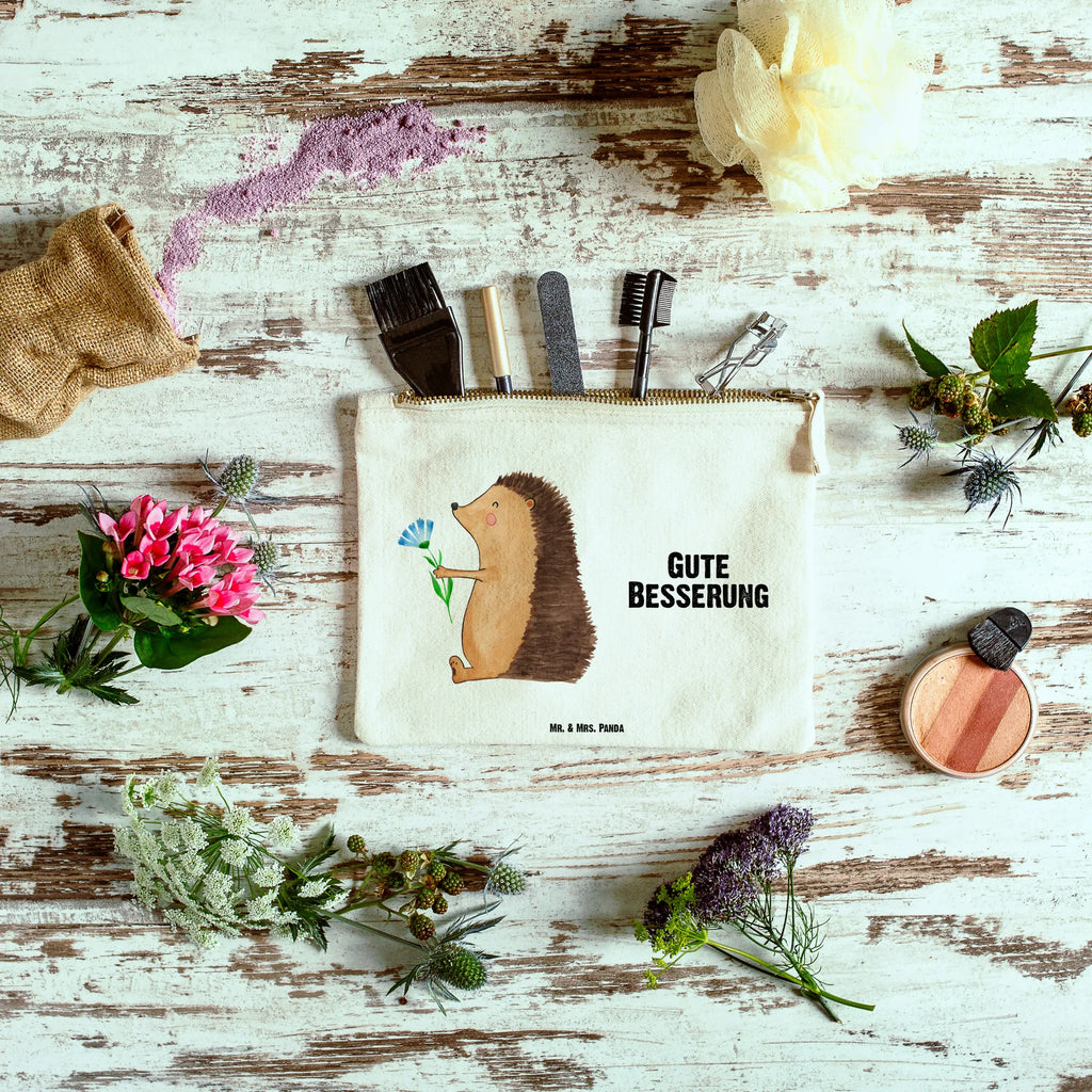 torebka na makijaż jeż Kwiaty kosmetiktäschchen, Schminktasche, aufbewahrungstasche, Schminktäschchen, Waschtasche, Stiftemäppchen, pencil case, beauty tasche, Waschbeutel, Mäppchen, toiletry bag, Kulturtasche, Kosmetikbeutel, pinsel tasche, beauty case, utensilientasche, Federmappe, Schminkbeutel, Etui, Kulturbeutel, Schlampermäppchen, aufbewahrungsbeutel, Kosmetiktasche, Tiermotive, Tiere, Lustige Sprüche, Gute Laune, Krankheit, Besuch, Igel, Gute Besserung, krank, Genesungswünsche, Krankenhaus