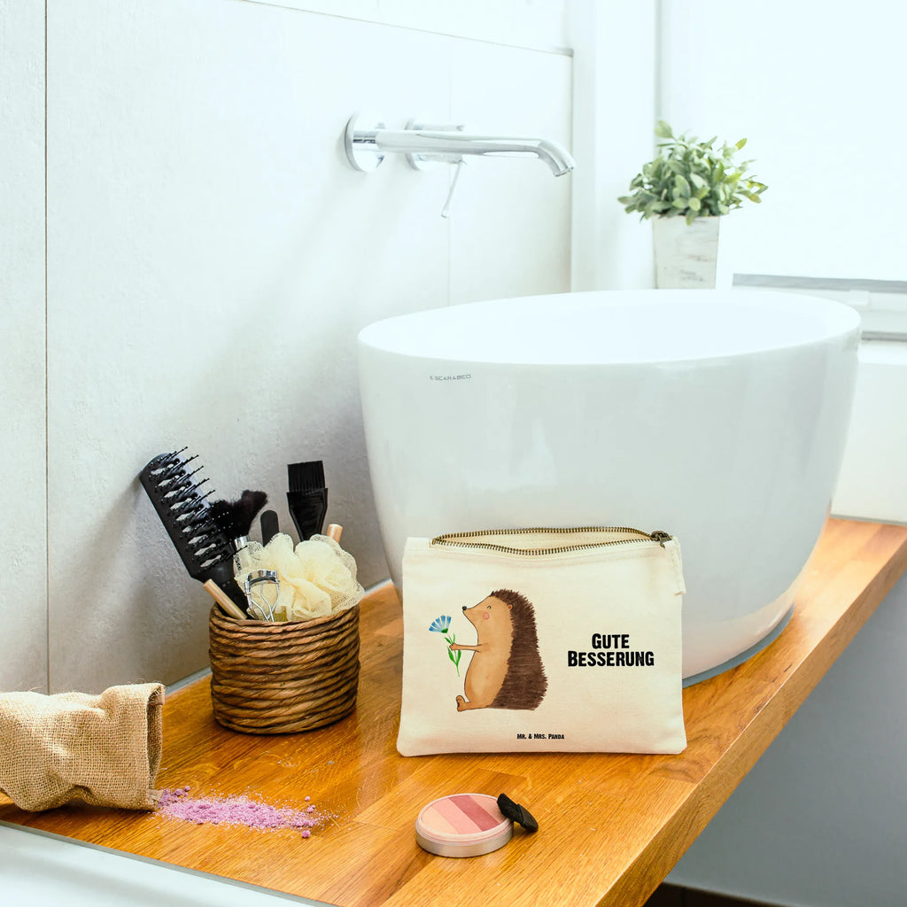 torebka na makijaż jeż Kwiaty kosmetiktäschchen, Schminktasche, aufbewahrungstasche, Schminktäschchen, Waschtasche, Stiftemäppchen, pencil case, beauty tasche, Waschbeutel, Mäppchen, toiletry bag, Kulturtasche, Kosmetikbeutel, pinsel tasche, beauty case, utensilientasche, Federmappe, Schminkbeutel, Etui, Kulturbeutel, Schlampermäppchen, aufbewahrungsbeutel, Kosmetiktasche, Tiermotive, Tiere, Lustige Sprüche, Gute Laune, Krankheit, Besuch, Igel, Gute Besserung, krank, Genesungswünsche, Krankenhaus