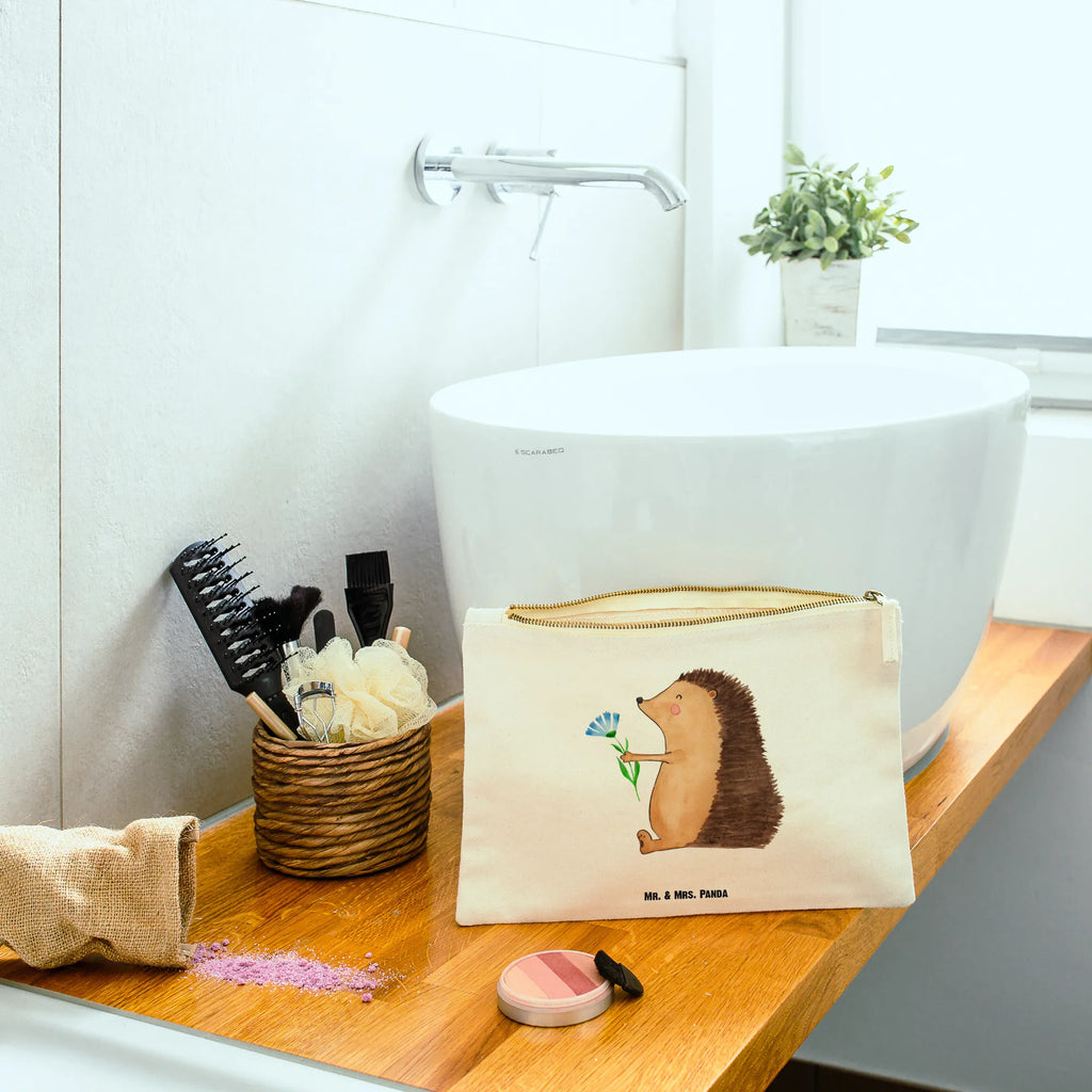 torebka na makijaż jeż Kwiaty kosmetiktäschchen, Schminktasche, aufbewahrungstasche, Schminktäschchen, Waschtasche, Stiftemäppchen, pencil case, beauty tasche, Waschbeutel, Mäppchen, toiletry bag, Kulturtasche, Kosmetikbeutel, pinsel tasche, beauty case, utensilientasche, Federmappe, Schminkbeutel, Etui, Kulturbeutel, Schlampermäppchen, aufbewahrungsbeutel, Kosmetiktasche, Tiermotive, Tiere, Lustige Sprüche, Gute Laune, Krankheit, Besuch, Igel, Gute Besserung, krank, Genesungswünsche, Krankenhaus