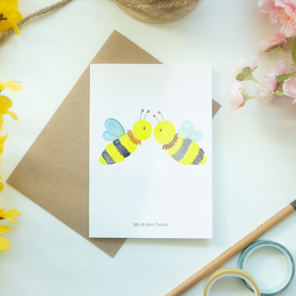 Grußkarte Biene Liebe Grußkarte, Klappkarte, Einladungskarte, Glückwunschkarte, Hochzeitskarte, Geburtstagskarte, Karte, Biene, Wespe, Hummel