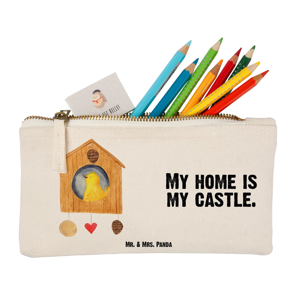 Make-up bag Bird House toiletry bag, Etui, beauty case, Waschtasche, Kulturbeutel, pencil case, pinsel tasche, beauty tasche, Kosmetiktasche, Kosmetikbeutel, aufbewahrungsbeutel, Schlampermäppchen, Schminktasche, Schminktäschchen, kosmetiktäschchen, Waschbeutel, Federmappe, Schminkbeutel, Mäppchen, utensilientasche, Kulturtasche, aufbewahrungstasche, Stiftemäppchen, Tiere, Lustige Sprüche, Tiermotive, Gute Laune, Wohnung, Eigenheim, Haus, Unser Haus, Familie, Home Sweet Home, Vogelhäuschen, Vogelhaus, Vögel, Nest, Castle, Lieblingsort, Zuhause, Vogel