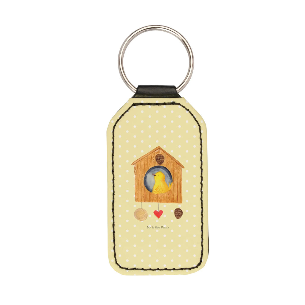 Rectangular key ring Bird House pendant, bag pendant, keychain, key ring, lucky charm, small animals, cute, funny, cute animal motives, hand drawn, small world, funny sayings, good mood, happy, gifts, gift ideas, special gifts, animal lover, card, house, our house, family, birdhouse, favorite place, castle, nest, home, home sweet home, Bird, birds, apartment