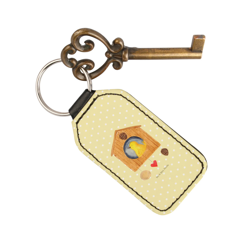 Rectangular key ring Bird House pendant, bag pendant, keychain, key ring, lucky charm, small animals, cute, funny, cute animal motives, hand drawn, small world, funny sayings, good mood, happy, gifts, gift ideas, special gifts, animal lover, card, house, our house, family, birdhouse, favorite place, castle, nest, home, home sweet home, Bird, birds, apartment