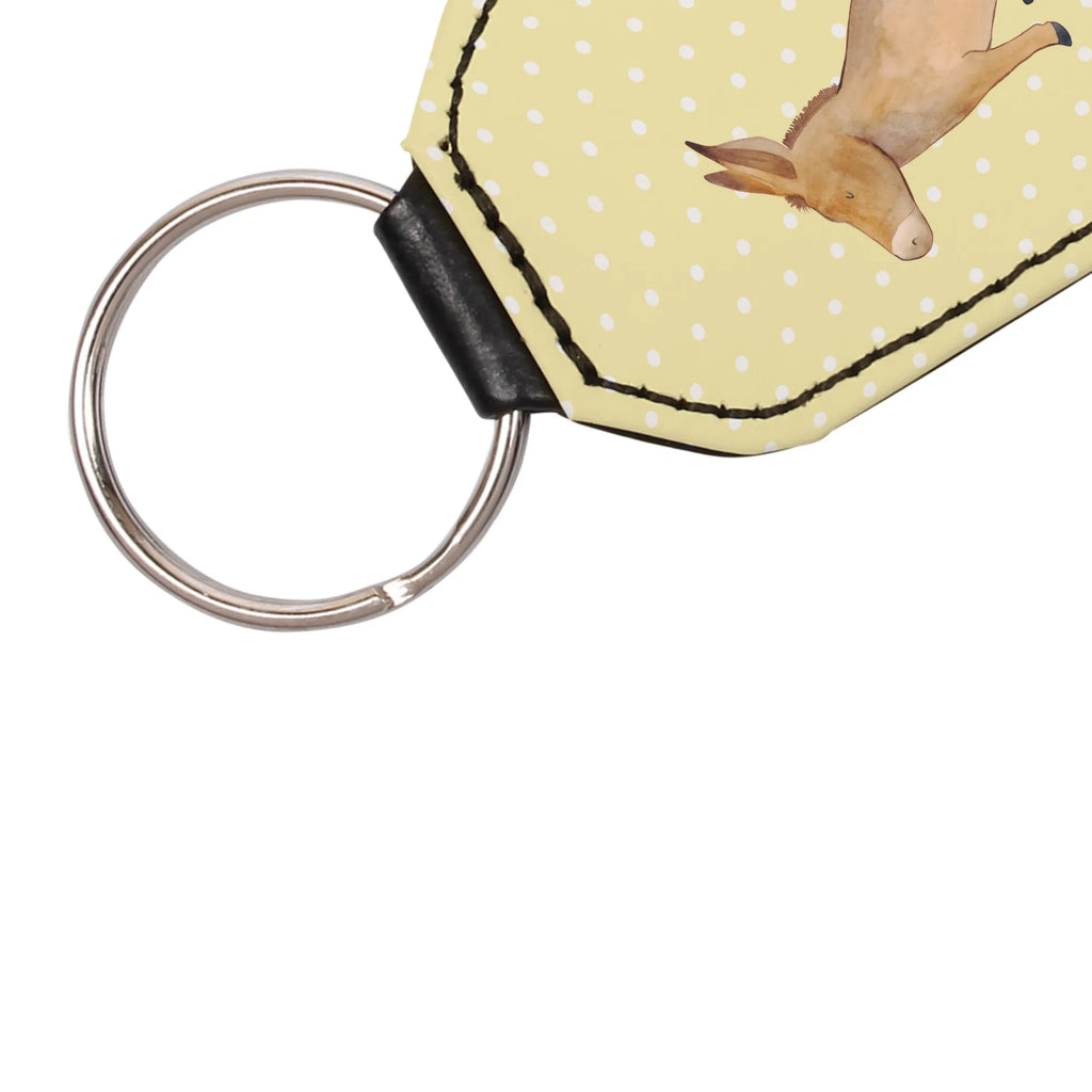 Rectangular key ring Donkey lucky charm, key ring, keychain, bag pendant, pendant, small animals, cute, funny, cute animal motives, hand drawn, small world, funny sayings, good mood, happy, gifts, gift ideas, special gifts, animal lover, card, courage, aim in life, happiness in life, Donkey, courage to face life, goal, wisdom