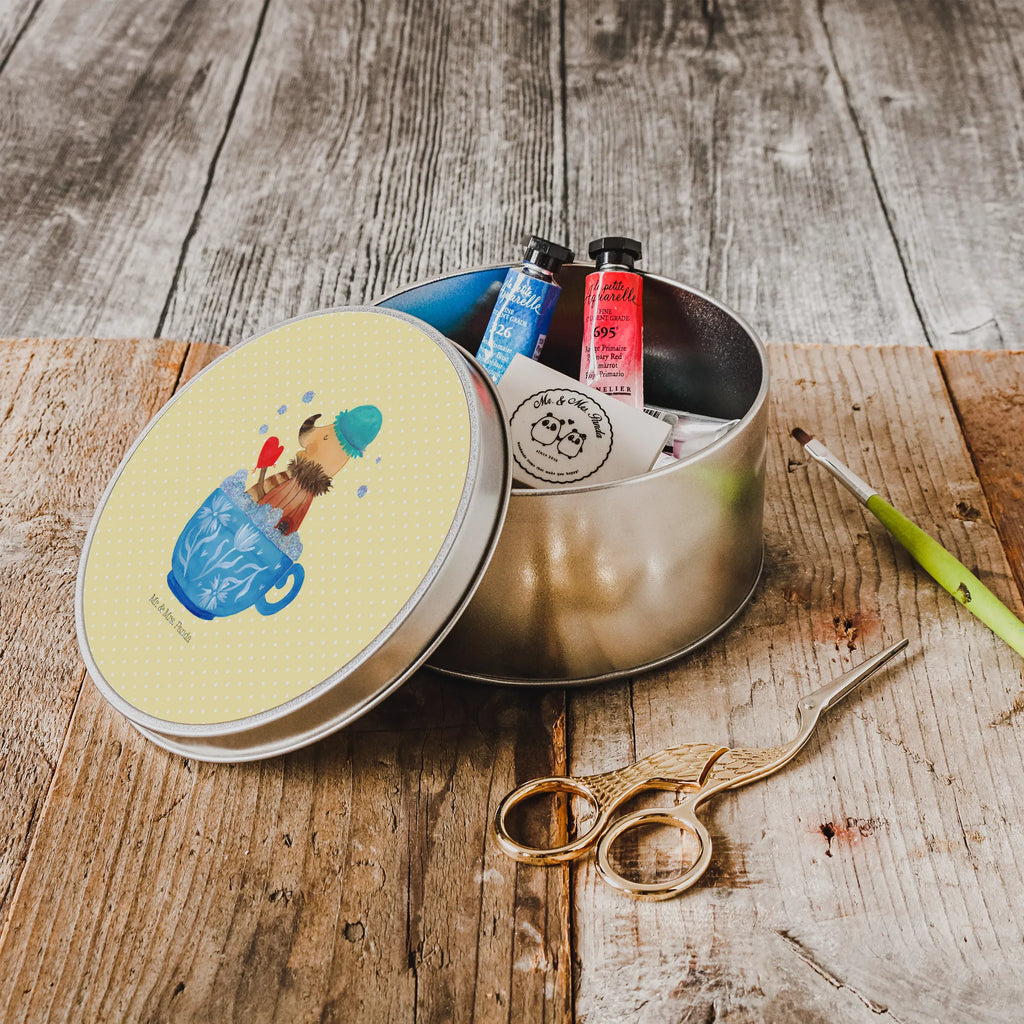 Round tin Moth foam bath gift box, tin, storage tin, storage, tin can, cookie tin, small animals, cute, funny, cute animal motives, hand drawn, small world, funny sayings, good mood, happy, gifts, gift ideas, special gifts, animal lover, card, WC, cup, bubble bath, bath, bathroom decoration, bathing, dreamy, time management, goals, dreaming, Moth, bathroom