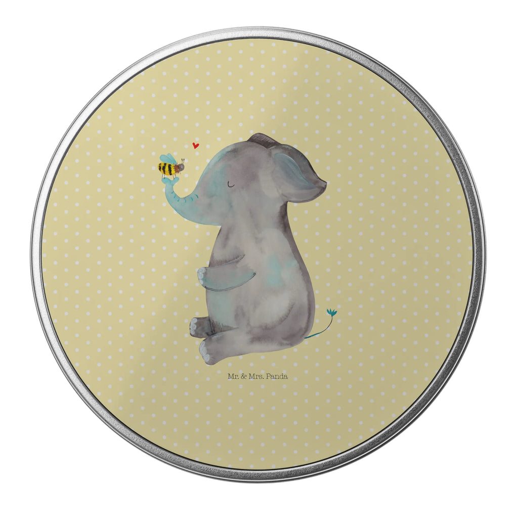 okrągła puszka z blachy słoń pszczoła Motywy zwierzęce, dobra energia, zabawne powiedzonka, zwierzęta