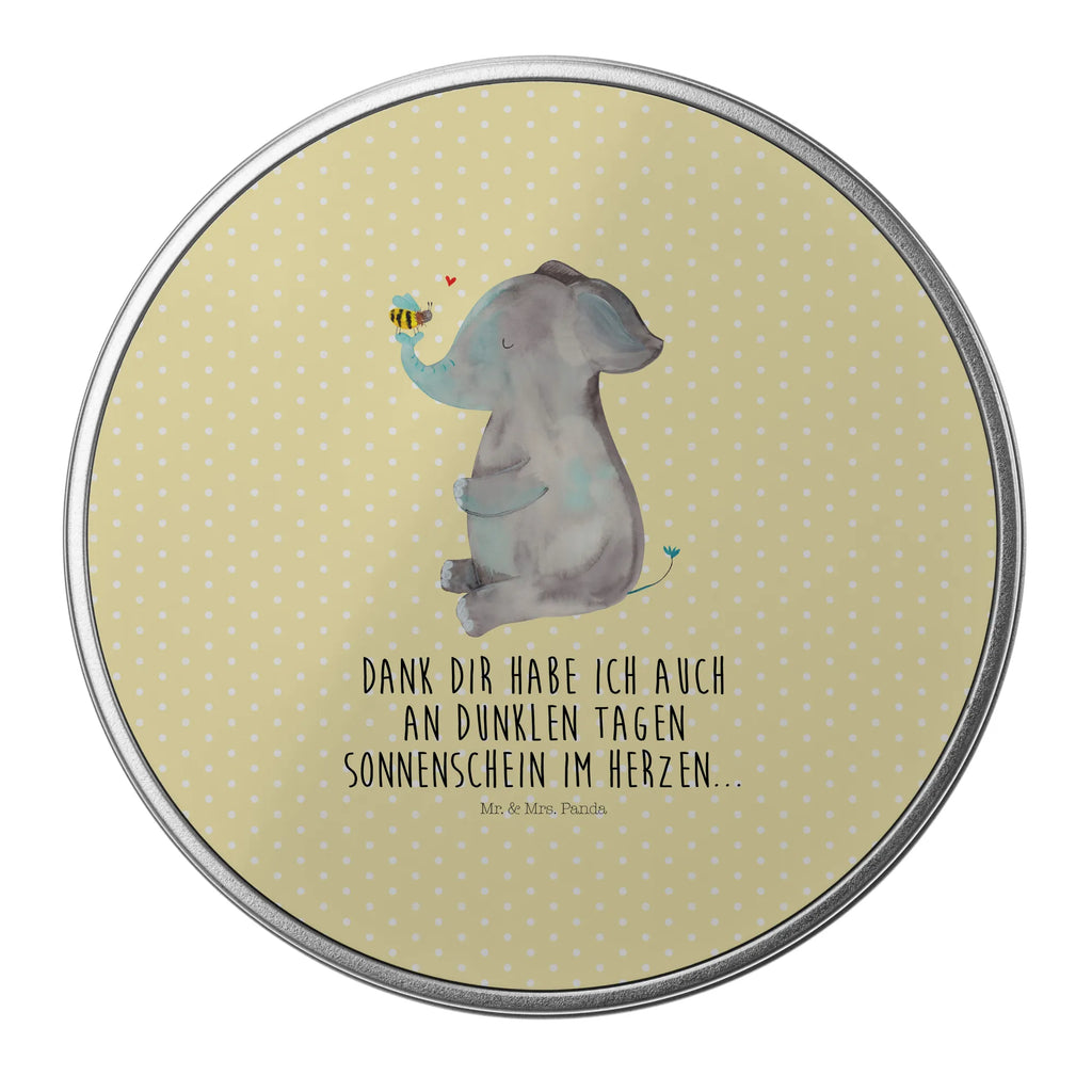 okrągła puszka z blachy słoń pszczoła Motywy zwierzęce, dobra energia, zabawne powiedzonka, zwierzęta