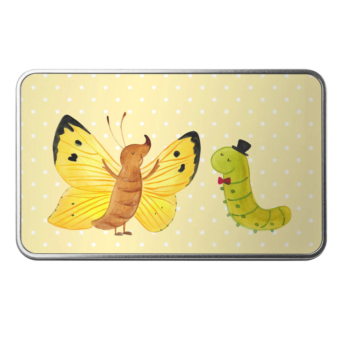 Metalldose Raupe Schmetterling