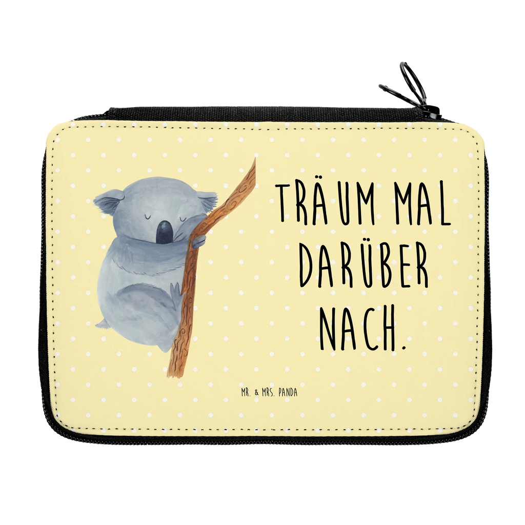 Leather folder koala enrolment, pen roll, motif, pupil, pencil bag, pencil case, school, primary school, gift, child, small animals, cute, funny, cute animal motives, hand drawn, small world, funny sayings, good mood, happy, gifts, gift ideas, special gifts, animal lover, card, bear, koala bear, dreamland, Koala, sleeping, dream, bedroom