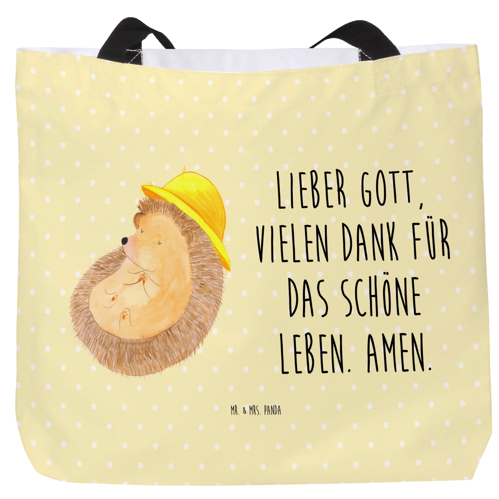 Shopper Igel Beten XXL Tasche, Einkaufsbeutel, Schultertasche, Tragebeutel, Shopper, Stofftasche, Alltagstasche, XL, Strandtasche, Einkaufstasche, Schulbeutel, Beutel, Schultasche, Ausflug, Tüte, Freizeittasche, Gute Laune, Lustige Sprüche, Tiermotive, Tiere, Igel, Amen, Genießen, Leben, Igel mit Hut, Dankbar sein, Beten, Gott, Dankbar, Dankbarkeit, Sonnenhut