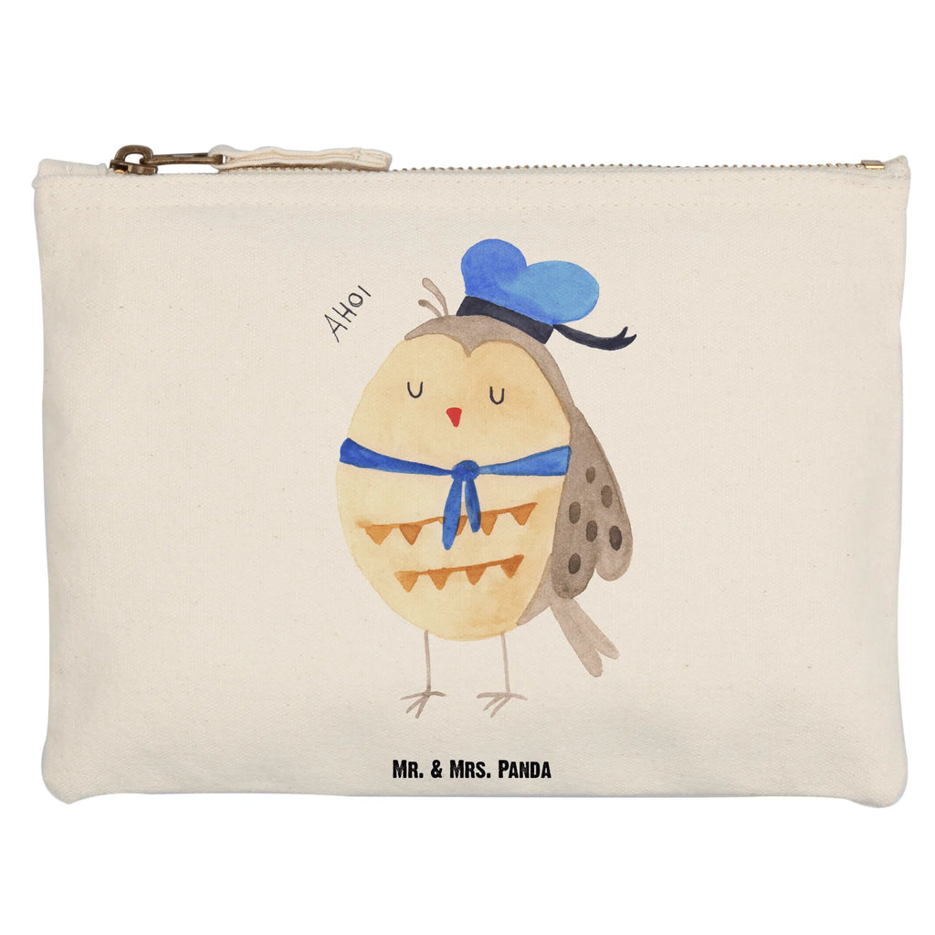 Schminktasche Eule Matrose Schlampermäppchen, Kosmetikbeutel, Schminkbeutel, aufbewahrungsbeutel, utensilientasche, Stiftemäppchen, Mäppchen, beauty tasche, Etui, Waschbeutel, Schminktasche, Federmappe, aufbewahrungstasche, toiletry bag, Kulturbeutel, kosmetiktäschchen, Schminktäschchen, Kosmetiktasche, Kulturtasche, pencil case, pinsel tasche, Waschtasche, beauty case, Eule, Wortspiel Lustig, Eule Deko, Matrose, Owl, Ehe, Hochzeitstag Geschenk, Eule Spruch, Heimathafen, Freundin, Seefahrer