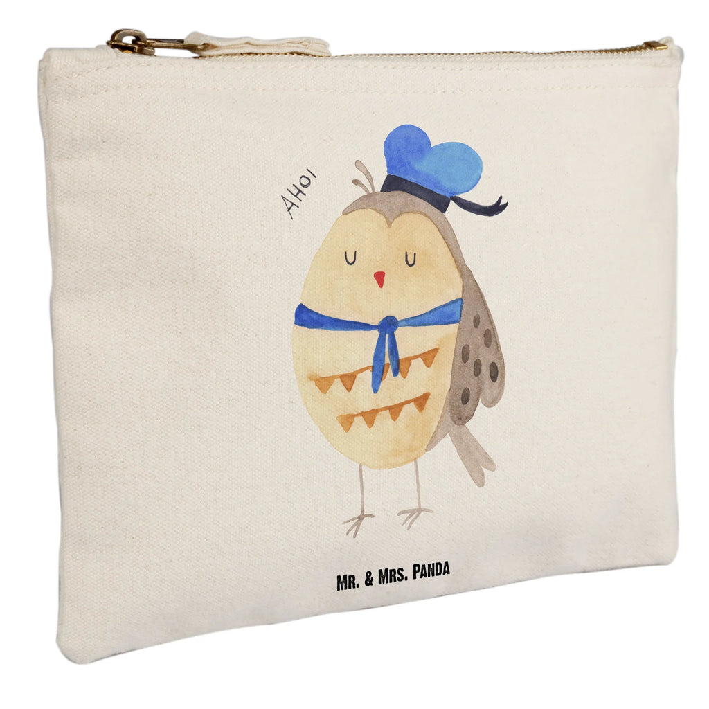 Schminktasche Eule Matrose Schlampermäppchen, Kosmetikbeutel, Schminkbeutel, aufbewahrungsbeutel, utensilientasche, Stiftemäppchen, Mäppchen, beauty tasche, Etui, Waschbeutel, Schminktasche, Federmappe, aufbewahrungstasche, toiletry bag, Kulturbeutel, kosmetiktäschchen, Schminktäschchen, Kosmetiktasche, Kulturtasche, pencil case, pinsel tasche, Waschtasche, beauty case, Eule, Wortspiel Lustig, Eule Deko, Matrose, Owl, Ehe, Hochzeitstag Geschenk, Eule Spruch, Heimathafen, Freundin, Seefahrer