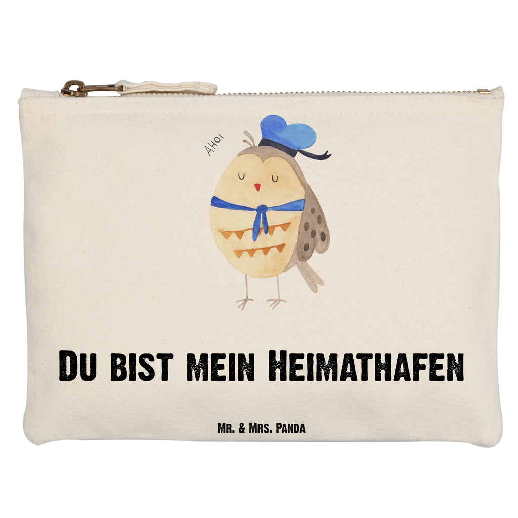 Schminktasche Eule Matrose Schlampermäppchen, Kosmetikbeutel, Schminkbeutel, aufbewahrungsbeutel, utensilientasche, Stiftemäppchen, Mäppchen, beauty tasche, Etui, Waschbeutel, Schminktasche, Federmappe, aufbewahrungstasche, toiletry bag, Kulturbeutel, kosmetiktäschchen, Schminktäschchen, Kosmetiktasche, Kulturtasche, pencil case, pinsel tasche, Waschtasche, beauty case, Eule, Wortspiel Lustig, Eule Deko, Matrose, Owl, Ehe, Hochzeitstag Geschenk, Eule Spruch, Heimathafen, Freundin, Seefahrer