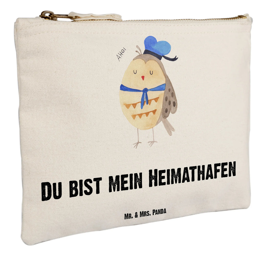Schminktasche Eule Matrose Schlampermäppchen, Kosmetikbeutel, Schminkbeutel, aufbewahrungsbeutel, utensilientasche, Stiftemäppchen, Mäppchen, beauty tasche, Etui, Waschbeutel, Schminktasche, Federmappe, aufbewahrungstasche, toiletry bag, Kulturbeutel, kosmetiktäschchen, Schminktäschchen, Kosmetiktasche, Kulturtasche, pencil case, pinsel tasche, Waschtasche, beauty case, Eule, Wortspiel Lustig, Eule Deko, Matrose, Owl, Ehe, Hochzeitstag Geschenk, Eule Spruch, Heimathafen, Freundin, Seefahrer