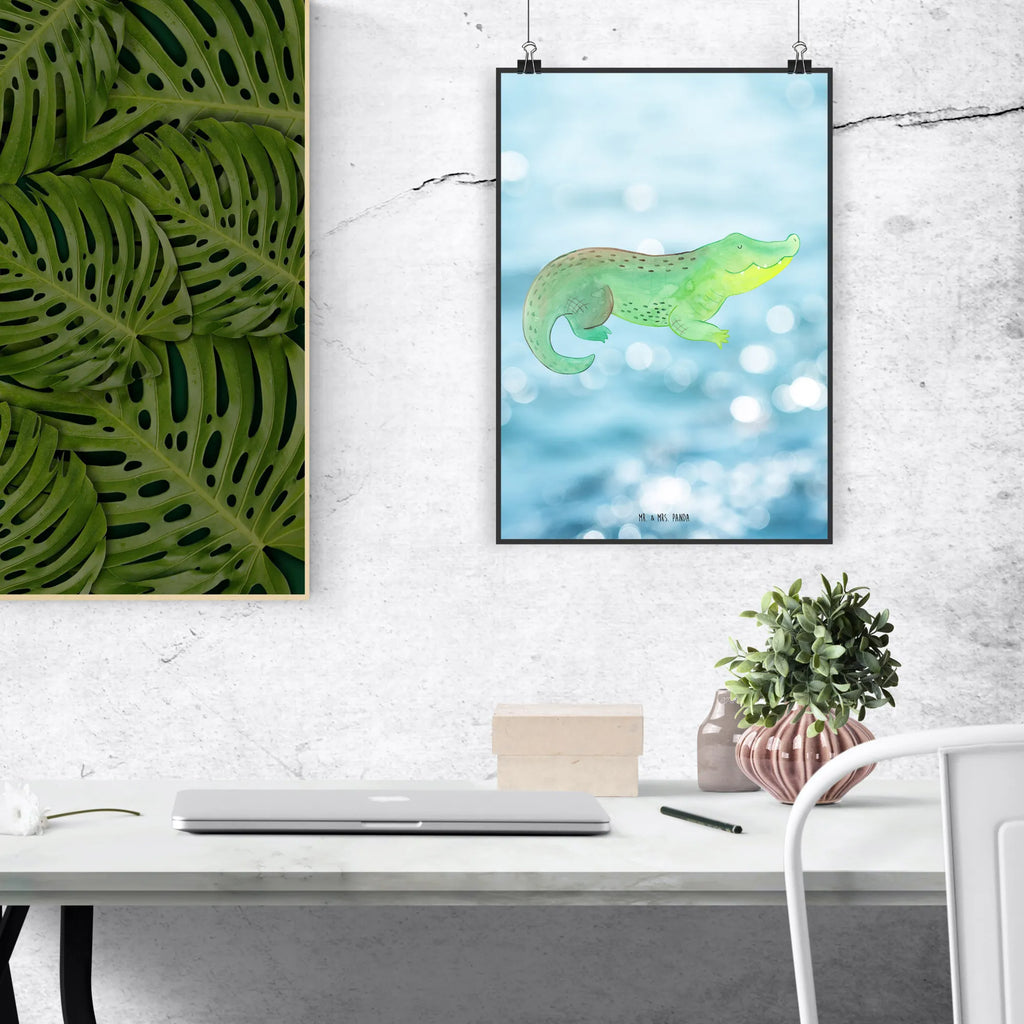 Poster Crocodile Plakat, grafikposter, wandkunst, Wanddekoration, Kunstdruck, kunstdruck poster, Wandschmuck, Poster, wanddeko, Wandposter, Wanddeko Bild, Deko Bild, Wandbild, wanddruck, Posterdruck, Bild, Designposter, Bild für Wand, drucke, kunstposter, Mr. & Mrs. Panda Poster, kunst für die wand, Meer, Meerestiere, Urlaub, Krokodile, Abenteuerlust, Beste Freundin, Verrückt sein, Krokodil, Freundin, Spontan sein, Lieblingsmensch, Reiselust