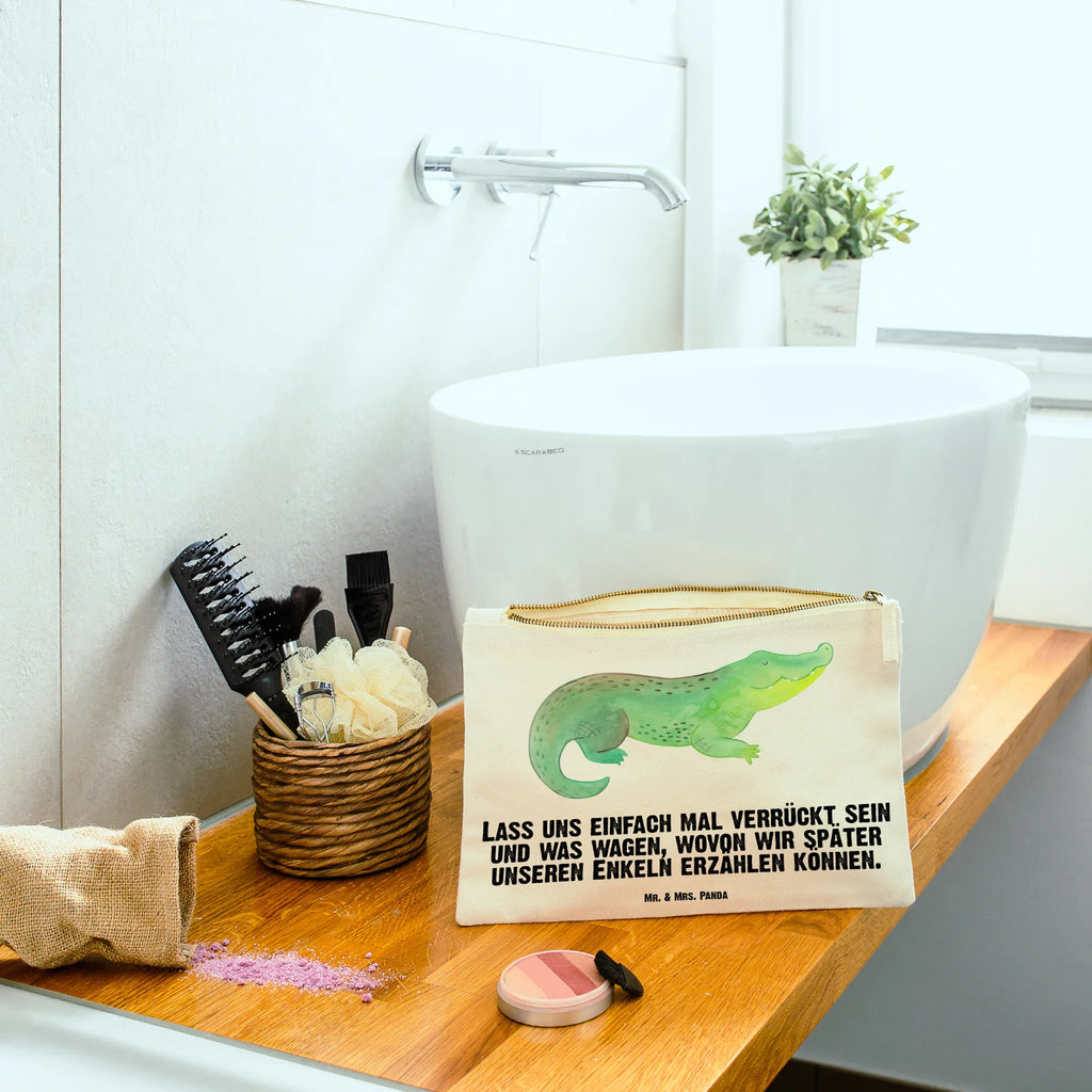 Schminktasche Krokodil toiletry bag, Federmappe, Waschtasche, Schminktäschchen, beauty case, utensilientasche, Schminktasche, Stiftemäppchen, Kosmetiktasche, aufbewahrungstasche, pencil case, Kulturbeutel, Etui, Schminkbeutel, Kosmetikbeutel, Schlampermäppchen, beauty tasche, Mäppchen, pinsel tasche, Kulturtasche, kosmetiktäschchen, Waschbeutel, aufbewahrungsbeutel, Meerestiere, Urlaub, Meer, Reiselust, Krokodile, Abenteuerlust, Beste Freundin, Spontan sein, Lieblingsmensch, Freundin, Verrückt sein, Krokodil