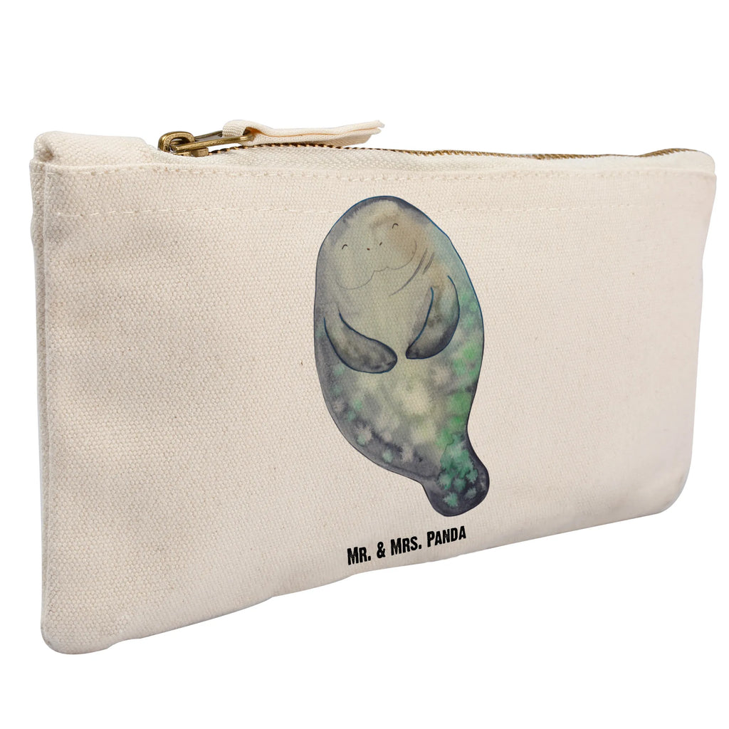 Make-up bag manatee happy Schminktäschchen, Mäppchen, Kosmetikbeutel, Schminkbeutel, Schminktasche, pencil case, Etui, aufbewahrungstasche, beauty tasche, utensilientasche, Waschbeutel, Kulturtasche, aufbewahrungsbeutel, toiletry bag, Waschtasche, Kulturbeutel, Kosmetiktasche, Schlampermäppchen, Stiftemäppchen, Federmappe, pinsel tasche, kosmetiktäschchen, beauty case, Urlaub, Meer, Meerestiere, Seekühe, Respekt, Freundin, Seekuh, Neustart, Zufrieden, Neuanfang, Achtsamkeit, Selbstliebe, Liebeskummer