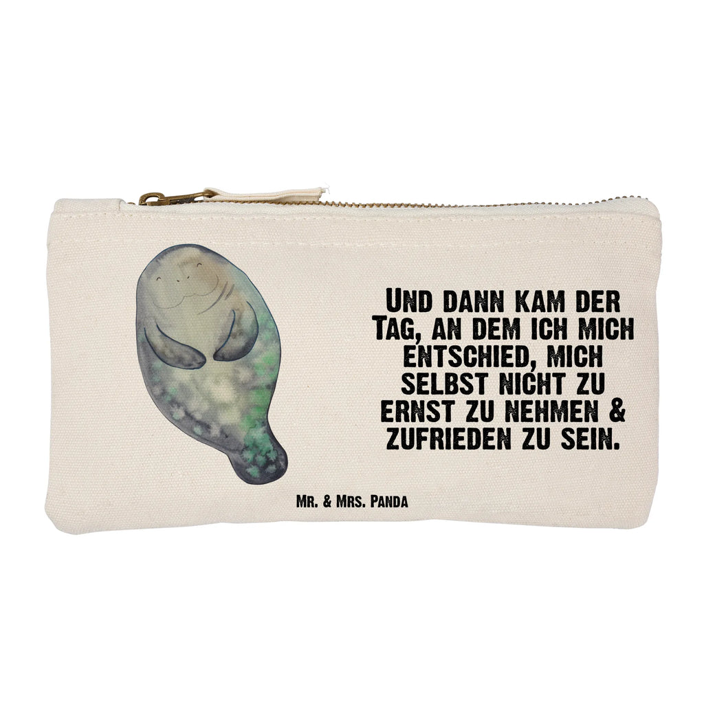 Make-up bag manatee happy Schminktäschchen, Mäppchen, Kosmetikbeutel, Schminkbeutel, Schminktasche, pencil case, Etui, aufbewahrungstasche, beauty tasche, utensilientasche, Waschbeutel, Kulturtasche, aufbewahrungsbeutel, toiletry bag, Waschtasche, Kulturbeutel, Kosmetiktasche, Schlampermäppchen, Stiftemäppchen, Federmappe, pinsel tasche, kosmetiktäschchen, beauty case, Urlaub, Meer, Meerestiere, Seekühe, Respekt, Freundin, Seekuh, Neustart, Zufrieden, Neuanfang, Achtsamkeit, Selbstliebe, Liebeskummer