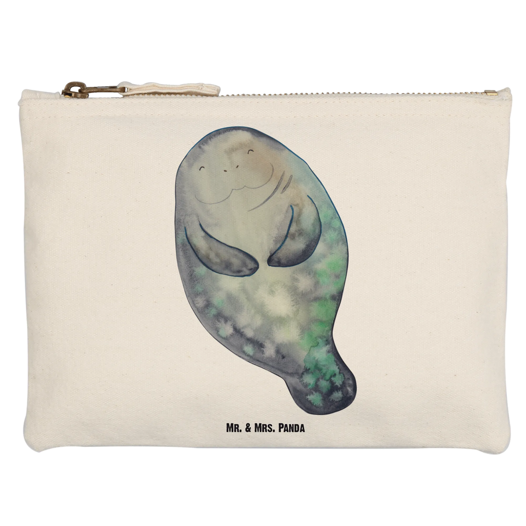 Make-up bag manatee happy Schminktäschchen, Mäppchen, Kosmetikbeutel, Schminkbeutel, Schminktasche, pencil case, Etui, aufbewahrungstasche, beauty tasche, utensilientasche, Waschbeutel, Kulturtasche, aufbewahrungsbeutel, toiletry bag, Waschtasche, Kulturbeutel, Kosmetiktasche, Schlampermäppchen, Stiftemäppchen, Federmappe, pinsel tasche, kosmetiktäschchen, beauty case, Urlaub, Meer, Meerestiere, Seekühe, Respekt, Freundin, Seekuh, Neustart, Zufrieden, Neuanfang, Achtsamkeit, Selbstliebe, Liebeskummer