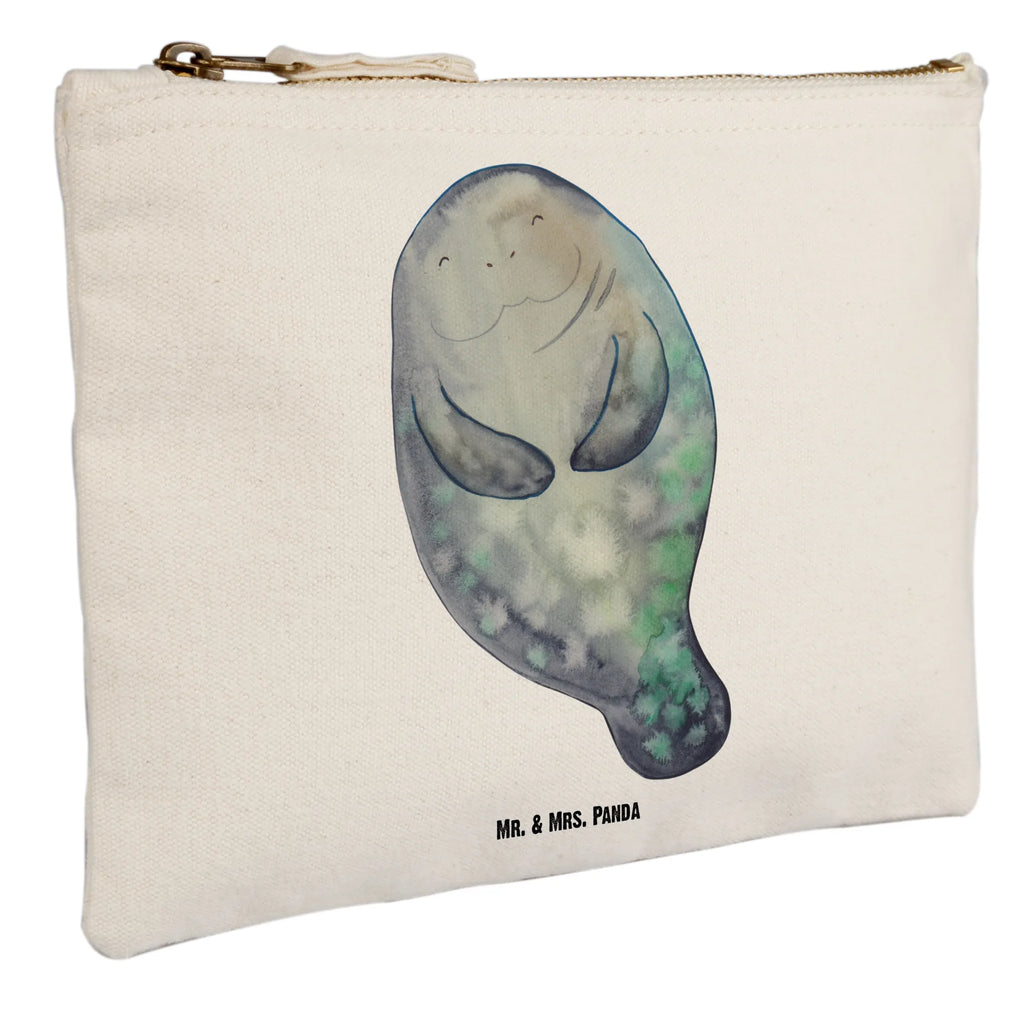 Make-up bag manatee happy Schminktäschchen, Mäppchen, Kosmetikbeutel, Schminkbeutel, Schminktasche, pencil case, Etui, aufbewahrungstasche, beauty tasche, utensilientasche, Waschbeutel, Kulturtasche, aufbewahrungsbeutel, toiletry bag, Waschtasche, Kulturbeutel, Kosmetiktasche, Schlampermäppchen, Stiftemäppchen, Federmappe, pinsel tasche, kosmetiktäschchen, beauty case, Urlaub, Meer, Meerestiere, Seekühe, Respekt, Freundin, Seekuh, Neustart, Zufrieden, Neuanfang, Achtsamkeit, Selbstliebe, Liebeskummer