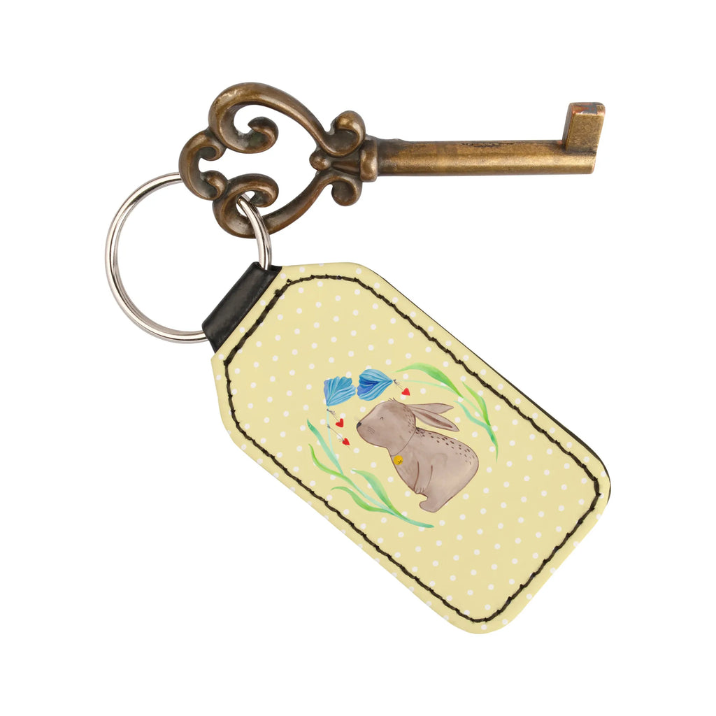 Rectangular key ring Hare flower lucky charm, pendant, keychain, key ring, bag pendant, Easter, Easter bunny, birthday, hope, first child, baptism, child, Bunny, dreams, christening gift, pregnancy, child's birthday, rabbit, birth