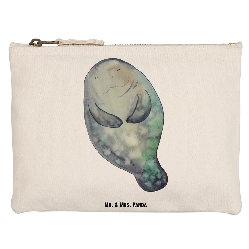 Make-up bag manatee happy Schminktäschchen, Mäppchen, Kosmetikbeutel, Schminkbeutel, Schminktasche, pencil case, Etui, aufbewahrungstasche, beauty tasche, utensilientasche, Waschbeutel, Kulturtasche, aufbewahrungsbeutel, toiletry bag, Waschtasche, Kulturbeutel, Kosmetiktasche, Schlampermäppchen, Stiftemäppchen, Federmappe, pinsel tasche, kosmetiktäschchen, beauty case, Urlaub, Meer, Meerestiere, Seekühe, Respekt, Freundin, Seekuh, Neustart, Zufrieden, Neuanfang, Achtsamkeit, Selbstliebe, Liebeskummer