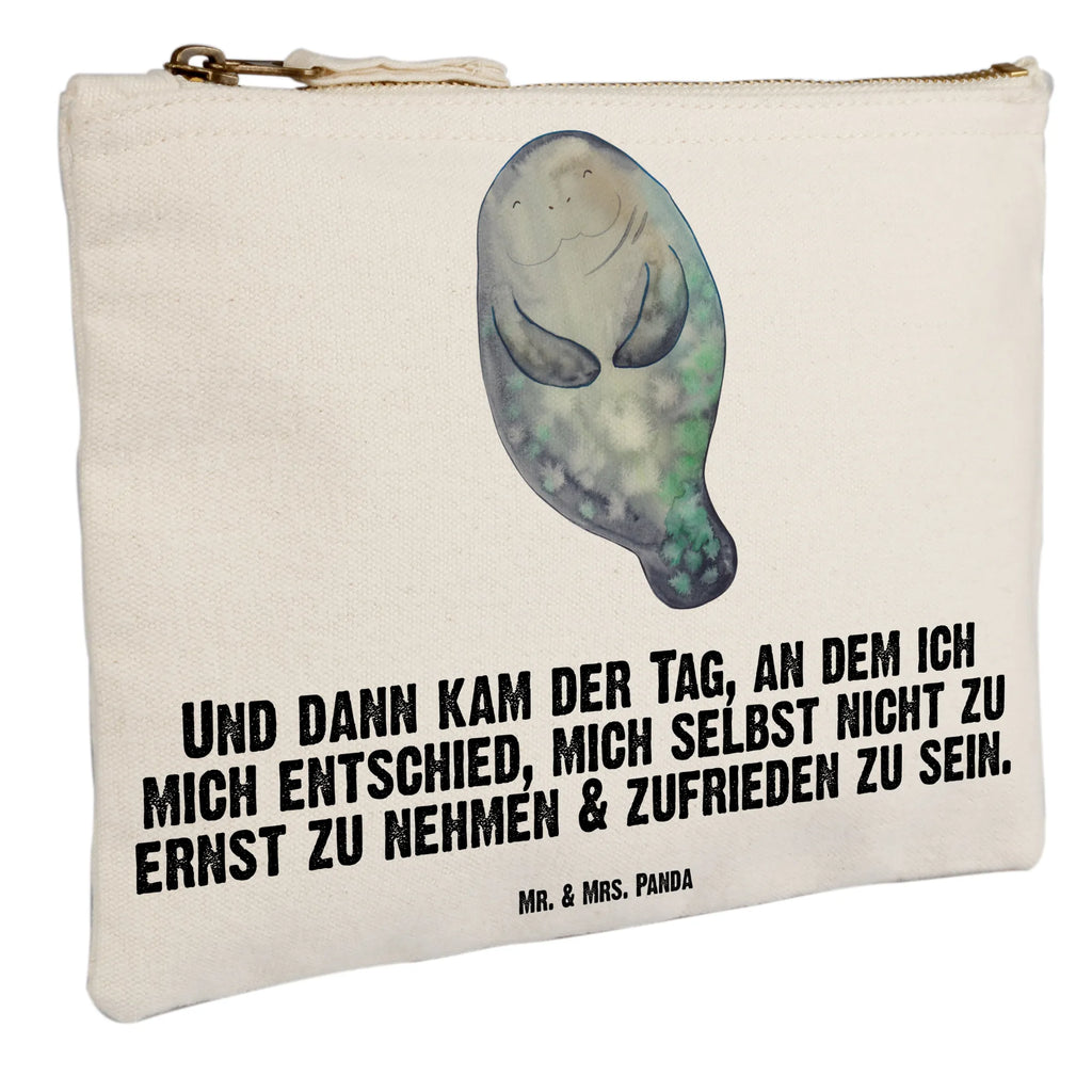 Make-up bag manatee happy Schminktäschchen, Mäppchen, Kosmetikbeutel, Schminkbeutel, Schminktasche, pencil case, Etui, aufbewahrungstasche, beauty tasche, utensilientasche, Waschbeutel, Kulturtasche, aufbewahrungsbeutel, toiletry bag, Waschtasche, Kulturbeutel, Kosmetiktasche, Schlampermäppchen, Stiftemäppchen, Federmappe, pinsel tasche, kosmetiktäschchen, beauty case, Urlaub, Meer, Meerestiere, Seekühe, Respekt, Freundin, Seekuh, Neustart, Zufrieden, Neuanfang, Achtsamkeit, Selbstliebe, Liebeskummer
