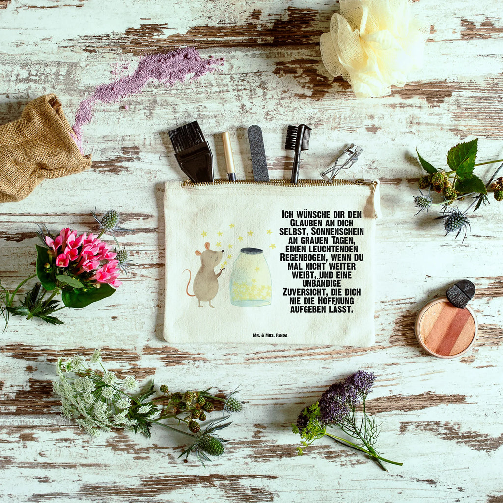 Make-up bag Mouse Stars small animals, cute, funny, cute animal motives, hand drawn, small world, funny sayings, good mood, happy, gifts, gift ideas, special gifts, animal lover, card, child, hope, dreams, birthday, baptism gift, birth, child birthday, pregnancy, wish, Mouse, baptism, first child, stars