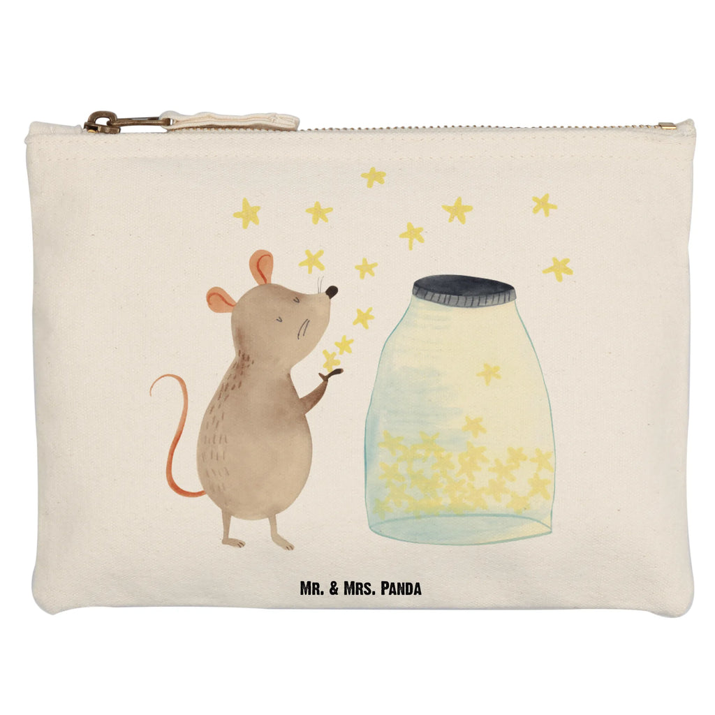 Make-up bag Mouse Stars small animals, cute, funny, cute animal motives, hand drawn, small world, funny sayings, good mood, happy, gifts, gift ideas, special gifts, animal lover, card, child, hope, dreams, birthday, baptism gift, birth, child birthday, pregnancy, wish, Mouse, baptism, first child, stars
