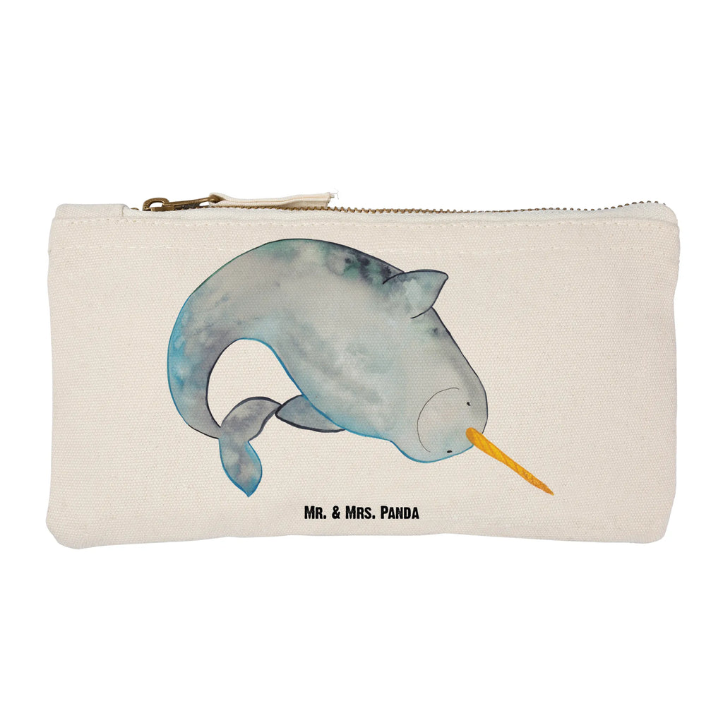Schminktasche Narwal Kulturtasche, Schminkbeutel, Schminktäschchen, Kulturbeutel, pinsel tasche, aufbewahrungsbeutel, Kosmetiktasche, Schminktasche, Schlampermäppchen, pencil case, Waschbeutel, toiletry bag, utensilientasche, Federmappe, beauty case, Stiftemäppchen, Etui, aufbewahrungstasche, Mäppchen, beauty tasche, Waschtasche, Kosmetikbeutel, kosmetiktäschchen, Meerestiere, Urlaub, Meer, Hausfrau, Wal, Putzen, Aufräumen, Kinderzimmer, Narwal, Junggesellin