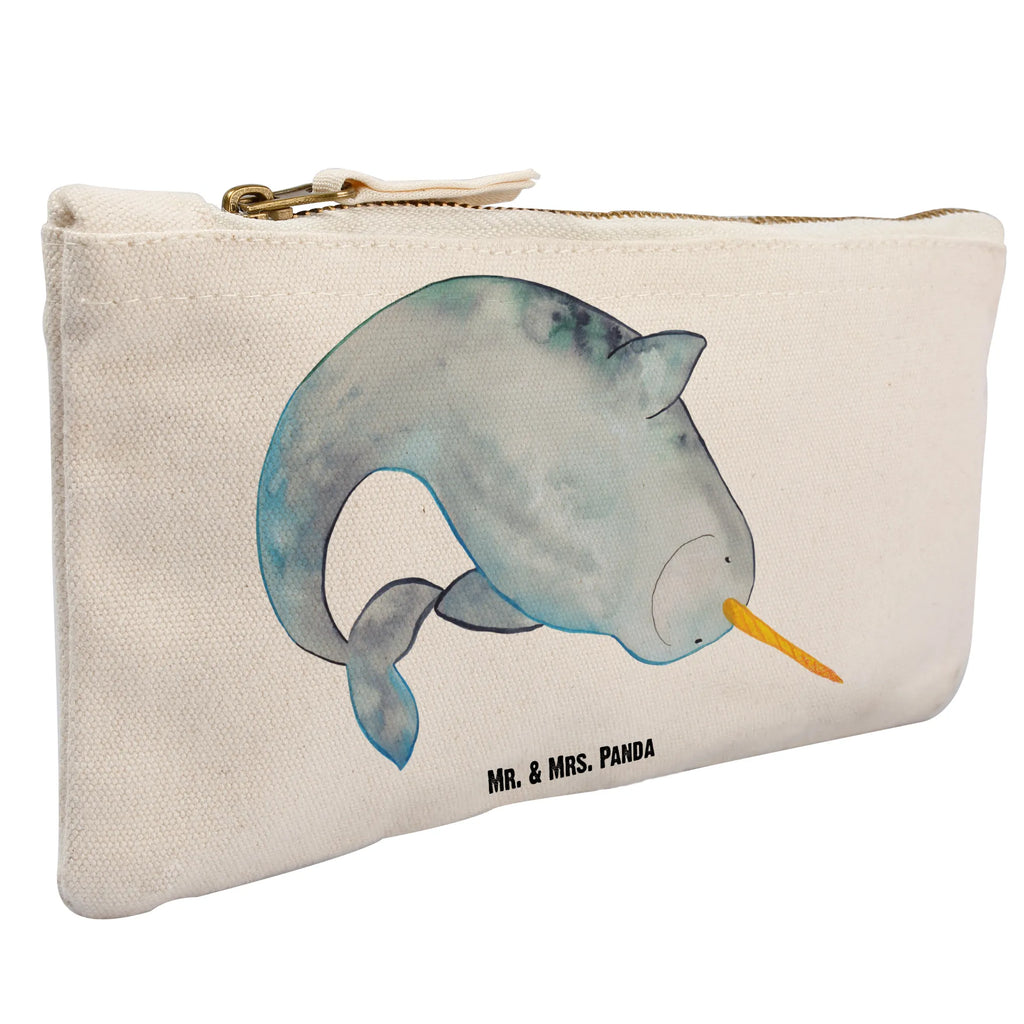 Schminktasche Narwal Kulturtasche, Schminkbeutel, Schminktäschchen, Kulturbeutel, pinsel tasche, aufbewahrungsbeutel, Kosmetiktasche, Schminktasche, Schlampermäppchen, pencil case, Waschbeutel, toiletry bag, utensilientasche, Federmappe, beauty case, Stiftemäppchen, Etui, aufbewahrungstasche, Mäppchen, beauty tasche, Waschtasche, Kosmetikbeutel, kosmetiktäschchen, Meerestiere, Urlaub, Meer, Hausfrau, Wal, Putzen, Aufräumen, Kinderzimmer, Narwal, Junggesellin