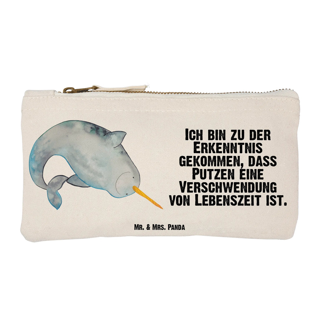 Schminktasche Narwal Kulturtasche, Schminkbeutel, Schminktäschchen, Kulturbeutel, pinsel tasche, aufbewahrungsbeutel, Kosmetiktasche, Schminktasche, Schlampermäppchen, pencil case, Waschbeutel, toiletry bag, utensilientasche, Federmappe, beauty case, Stiftemäppchen, Etui, aufbewahrungstasche, Mäppchen, beauty tasche, Waschtasche, Kosmetikbeutel, kosmetiktäschchen, Meerestiere, Urlaub, Meer, Hausfrau, Wal, Putzen, Aufräumen, Kinderzimmer, Narwal, Junggesellin
